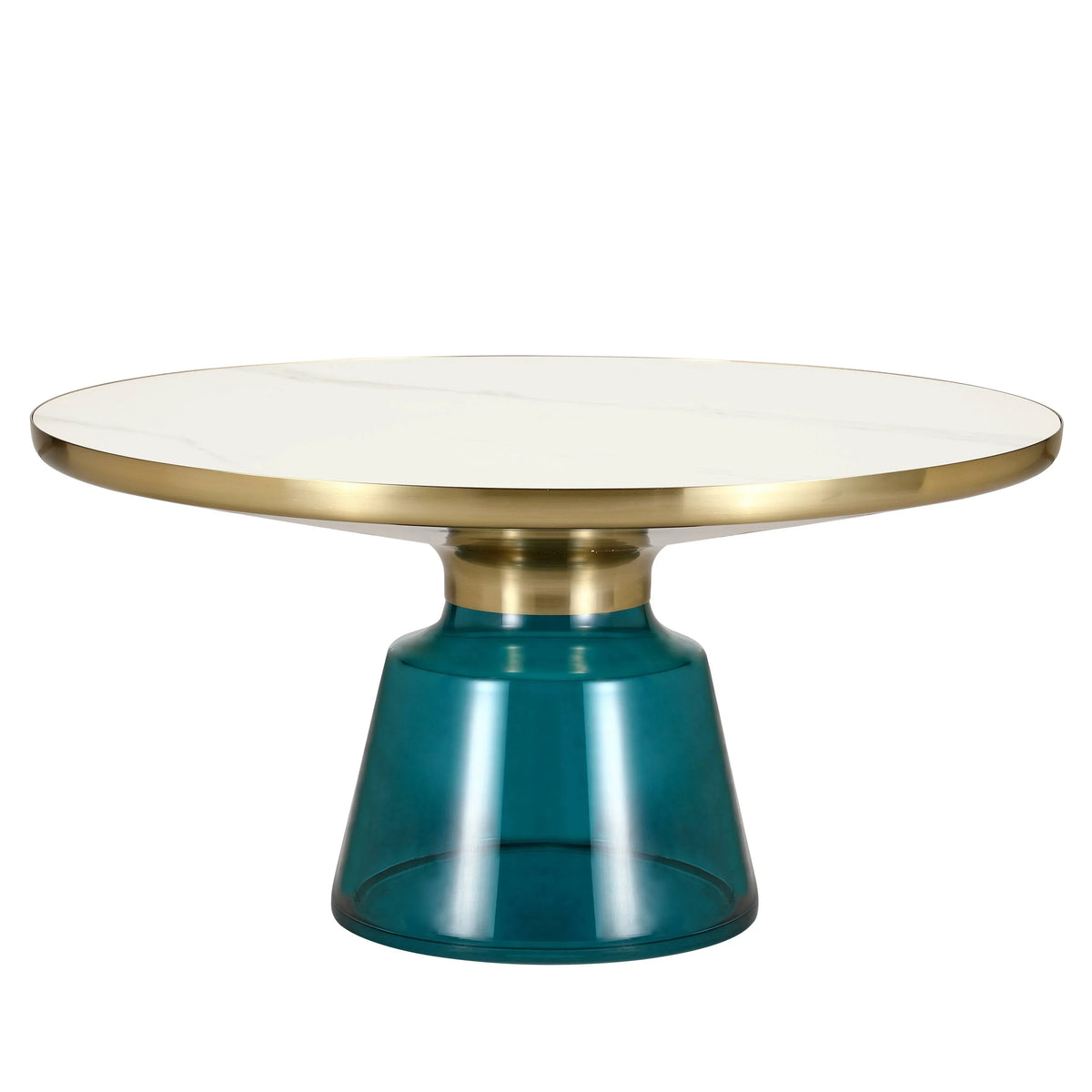 Tully Collection Coffee Table β Black/Gold Rim, Black Glass/Sintered Stone Top - Elax Furniture