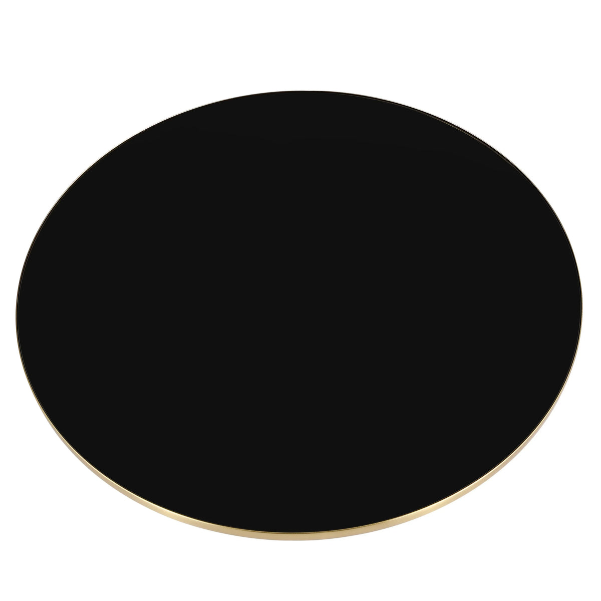 Tully Collection Coffee Table β Black/Gold Rim, Black Glass/Sintered Stone Top - Elax Furniture