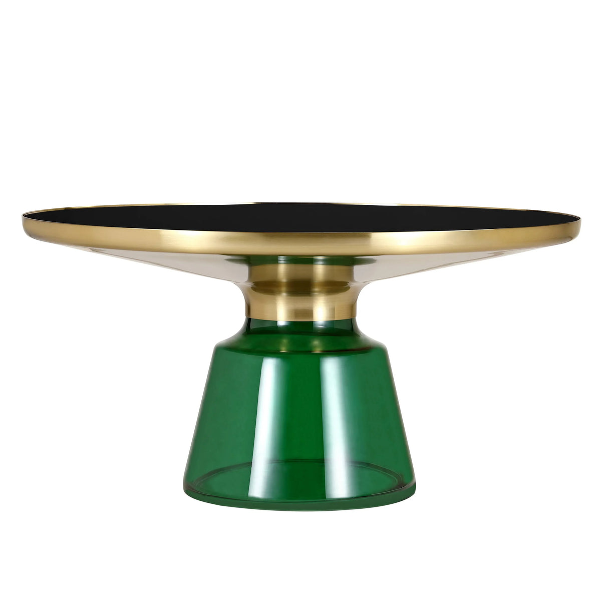Tully Collection Coffee Table β Black/Gold Rim, Black Glass/Sintered Stone Top - Elax Furniture