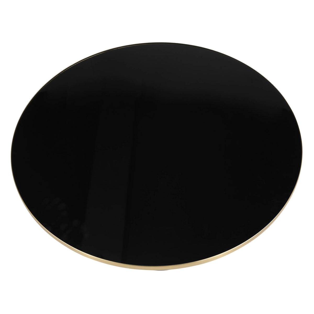 Tully Collection Coffee Table β Black/Gold Rim, Black Glass/Sintered Stone Top - Elax Furniture