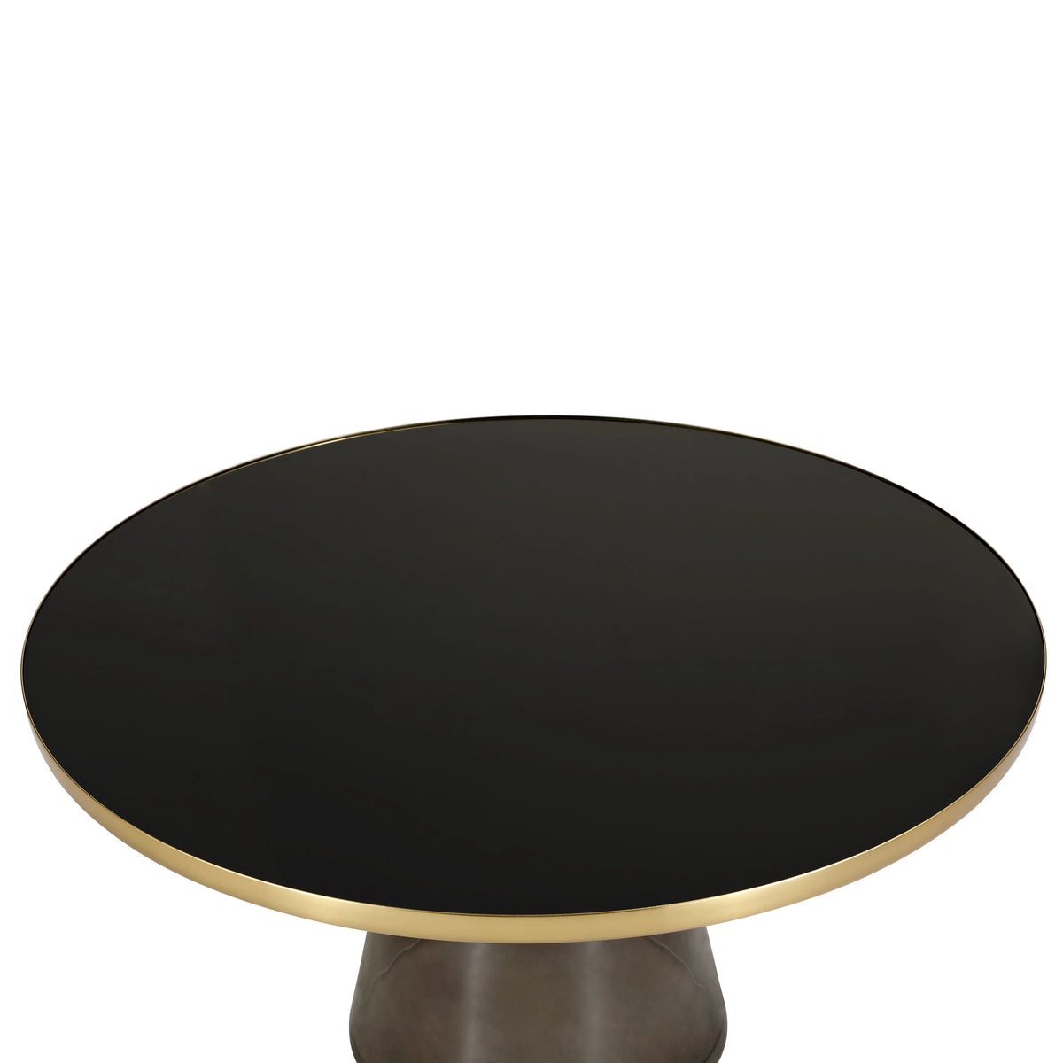 Tully Collection Coffee Table β Black/Gold Rim, Black Glass/Sintered Stone Top - Elax Furniture