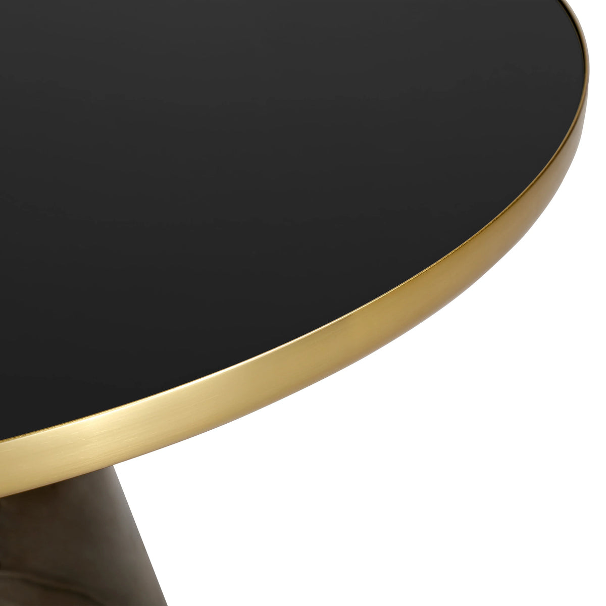 Tully Collection Coffee Table β Black/Gold Rim, Black Glass/Sintered Stone Top - Elax Furniture