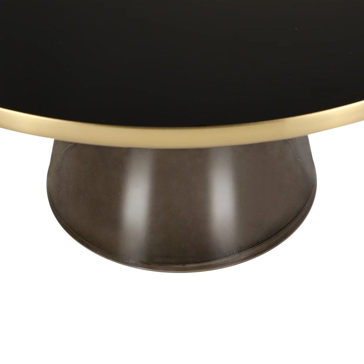 Tully Collection Coffee Table β Black/Gold Rim, Black Glass/Sintered Stone Top - Elax Furniture