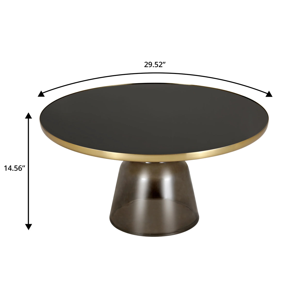 Tully Collection Coffee Table β Black/Gold Rim, Black Glass/Sintered Stone Top - Elax Furniture