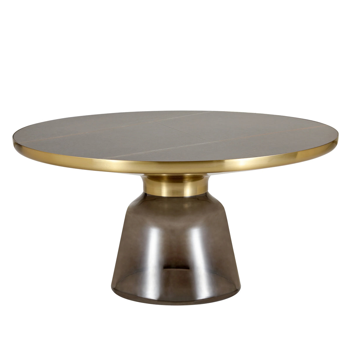 Tully Collection Coffee Table β Black/Gold Rim, Black Glass/Sintered Stone Top - Elax Furniture