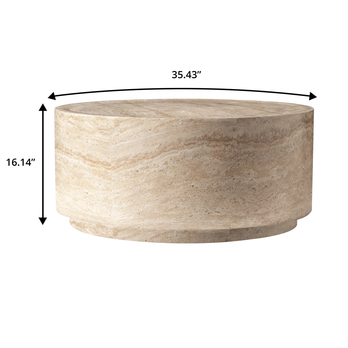 Terra 36" Round Coffee Table in Fiberstone for Indoor and Outdoor - Elax Furniture