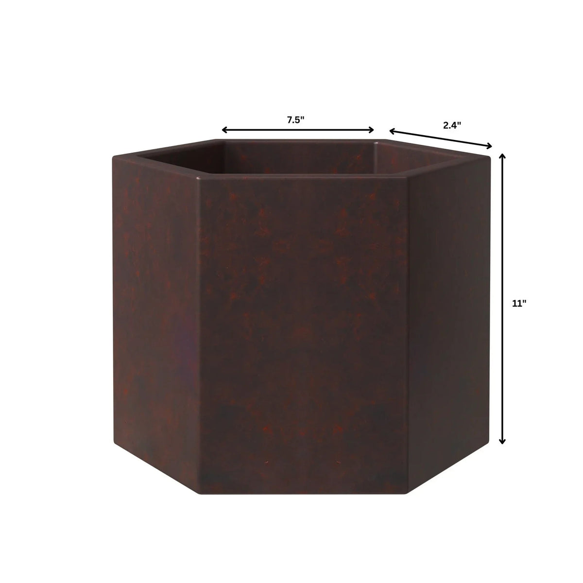 Thicket Modern Fiberstone Planter - Hexagon Design Weather Resistant Plant Pot - Elax Furniture