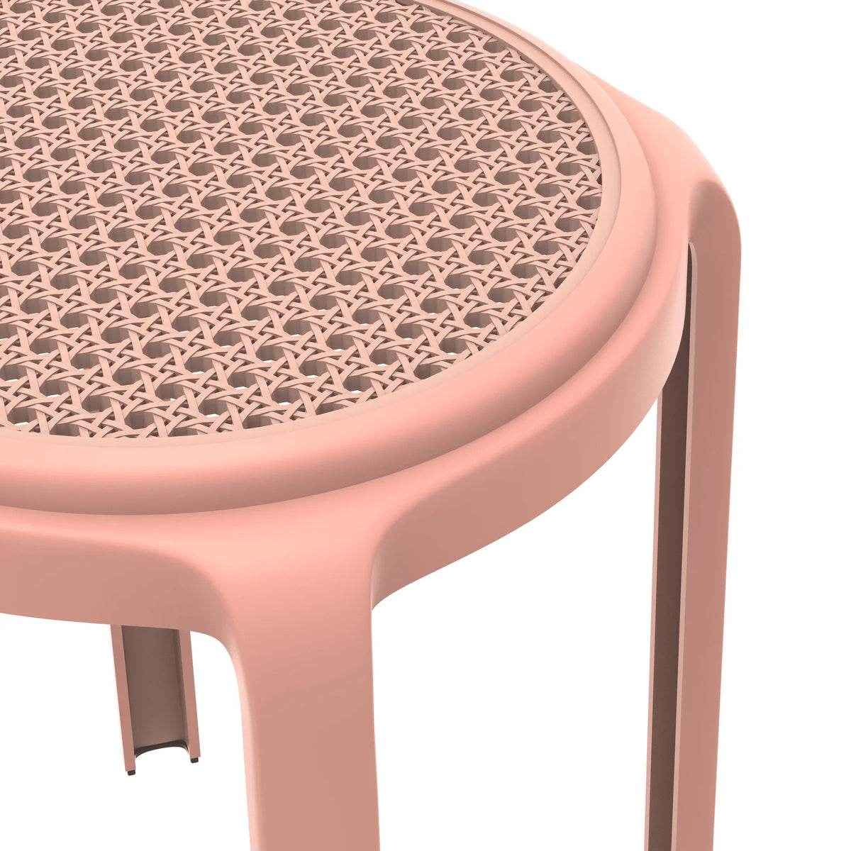 Tresse Mid-Century Modern Stackable Round Plastic Dining Stool for Kitchen and Dining Room - Elax Furniture