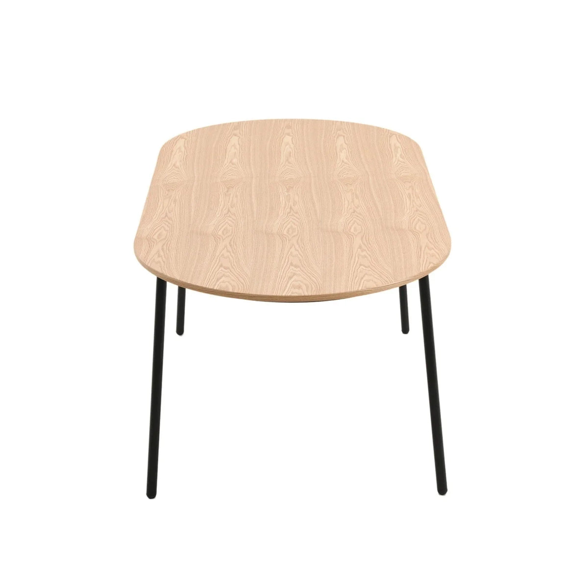 Tule 71" Oval Dining Table with MDF Tabletop and Black Steel Legs - Elax Furniture