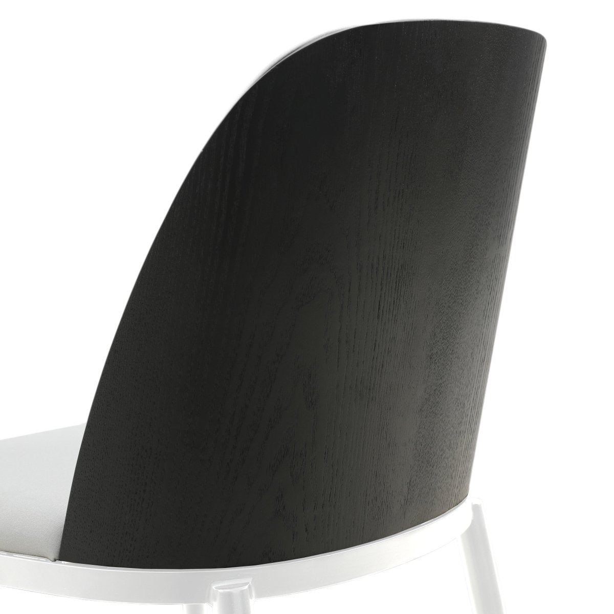 Tule Dining Side Chair with Upholstered Seat and Powder-Coated Steel Frame White Black Platinum Blue Dining Chair Leisuremod