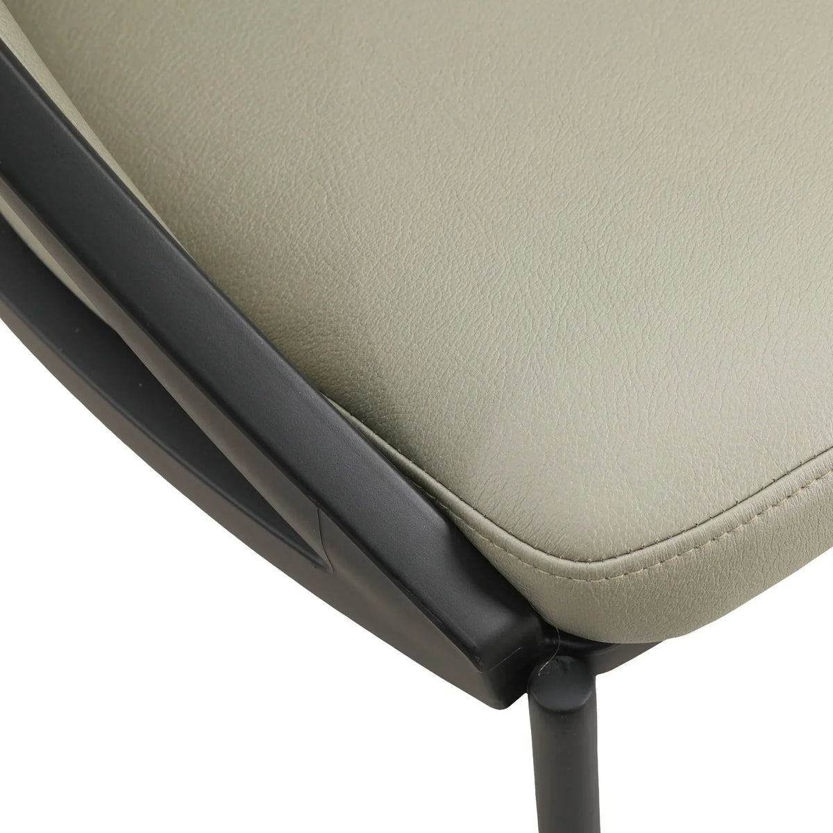 Urbane Dining Chair with Vinyl Fabric Seat and Wicker/Vinyl Backrest in Black Stainless Steel - Elax Furniture