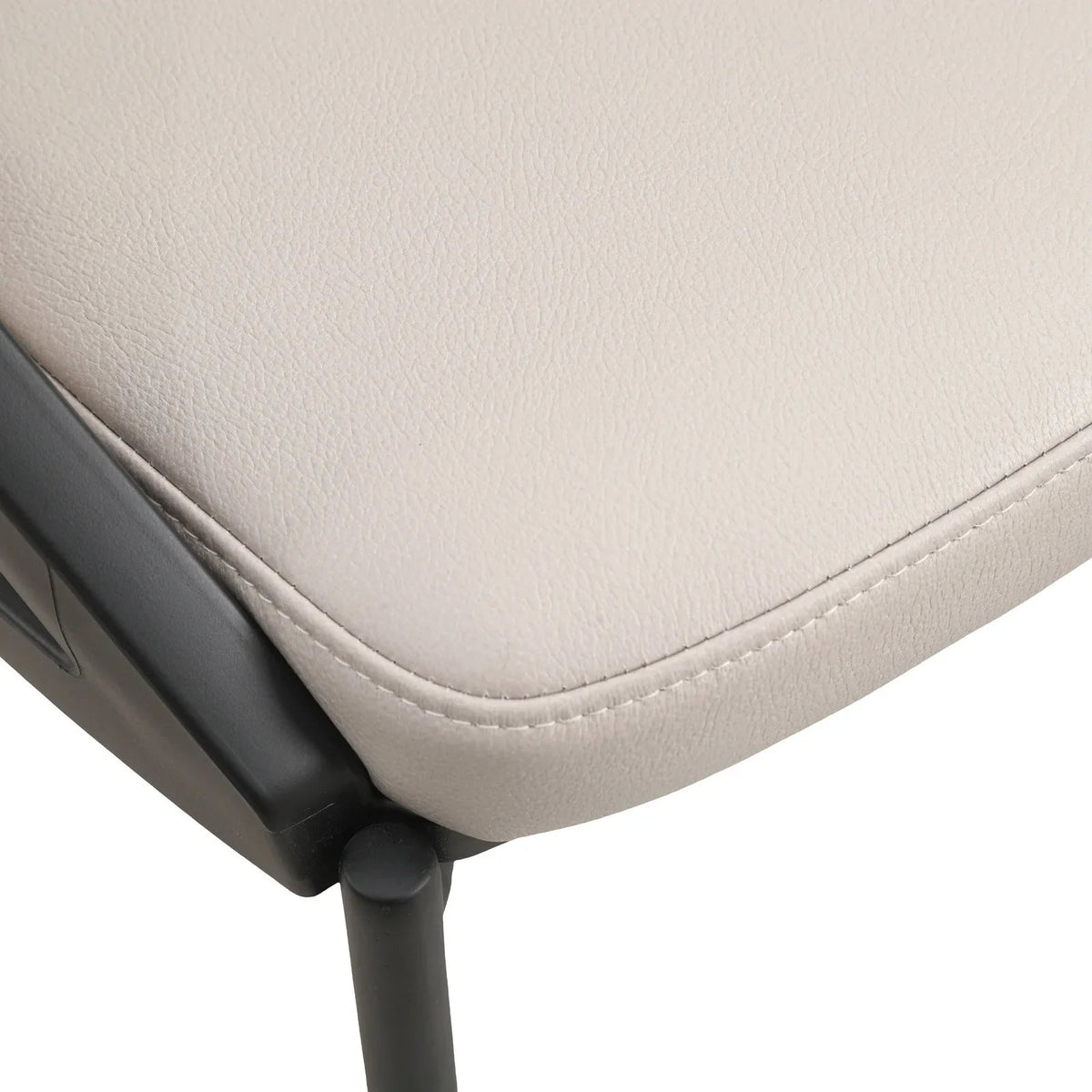 Urbane Dining Chair with Vinyl Fabric Seat and Wicker/Vinyl Backrest in Black Stainless Steel - Elax Furniture