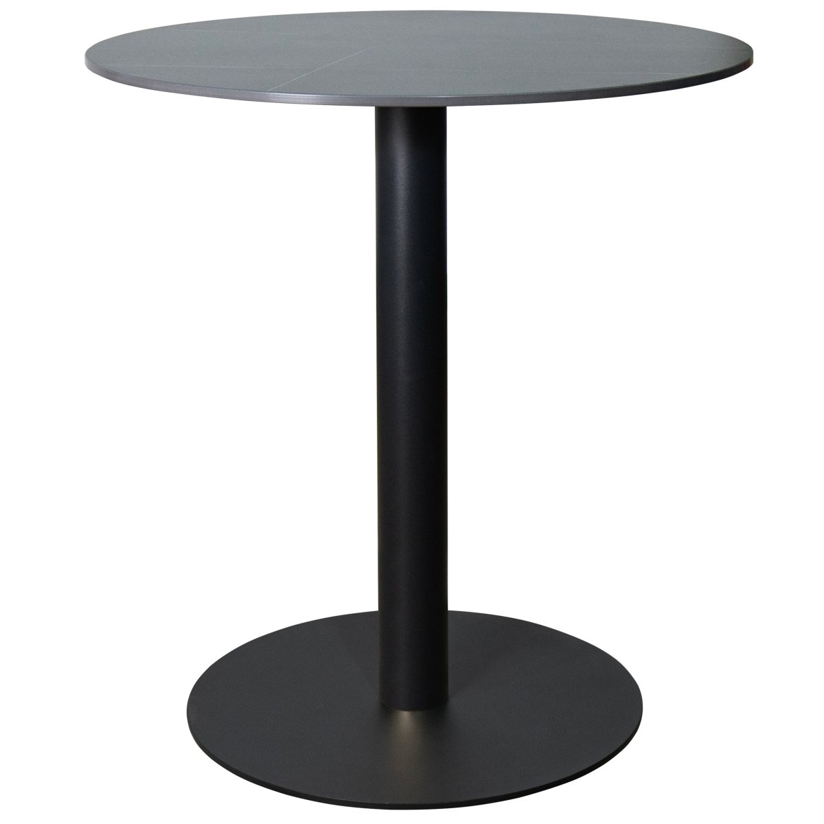 Vail Collection Dining Table Black Base With 27"/36" Round Black MDF Wood/Sintered Stone Top 27 Inches White Stone Dining Table Leisuremod