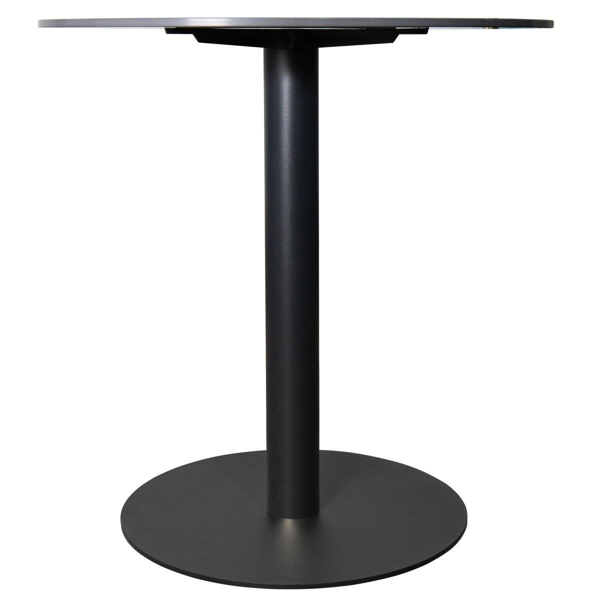 Vail Collection Dining Table Black Base With 27"/36" Round Black MDF Wood/Sintered Stone Top 27 Inches White Stone Dining Table Leisuremod