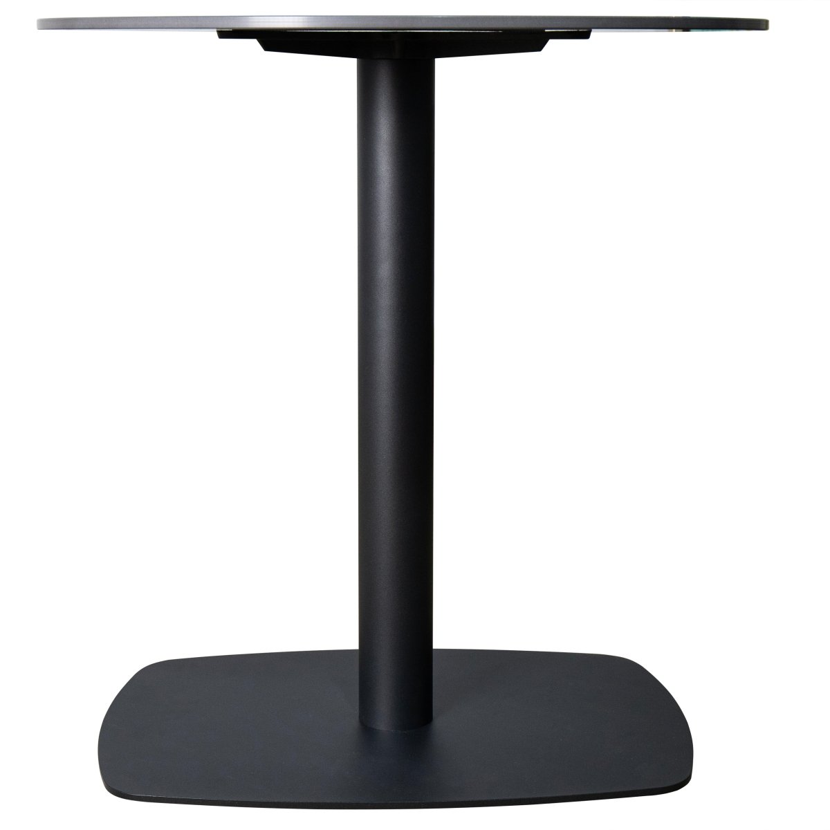 Vail Collection Dining Table Black Rectangle Base With 27"/36" Round Dark Brown MDF Wood/Sintered Stone Top 27 Inches Black Stone Dining Table Leisuremod