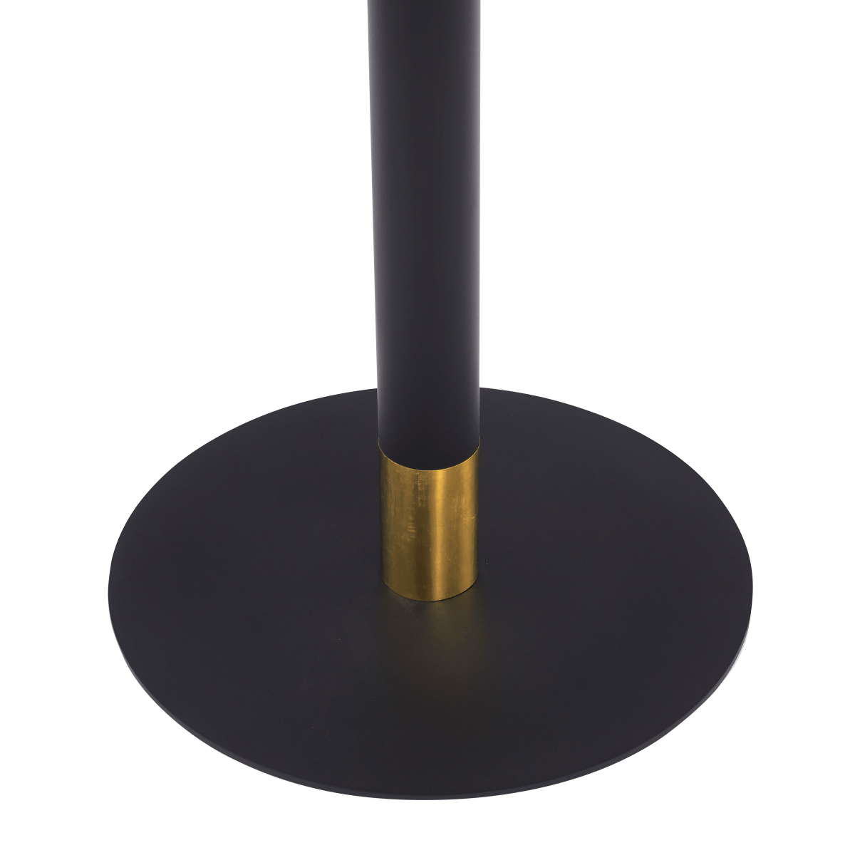 Vail Collection Dining Table Black/Gold Round Base With 27"/36" Round Sintered Stone and MDF Wood Top Wood 27 Inches Cognac Brown Dining Table Leisuremod