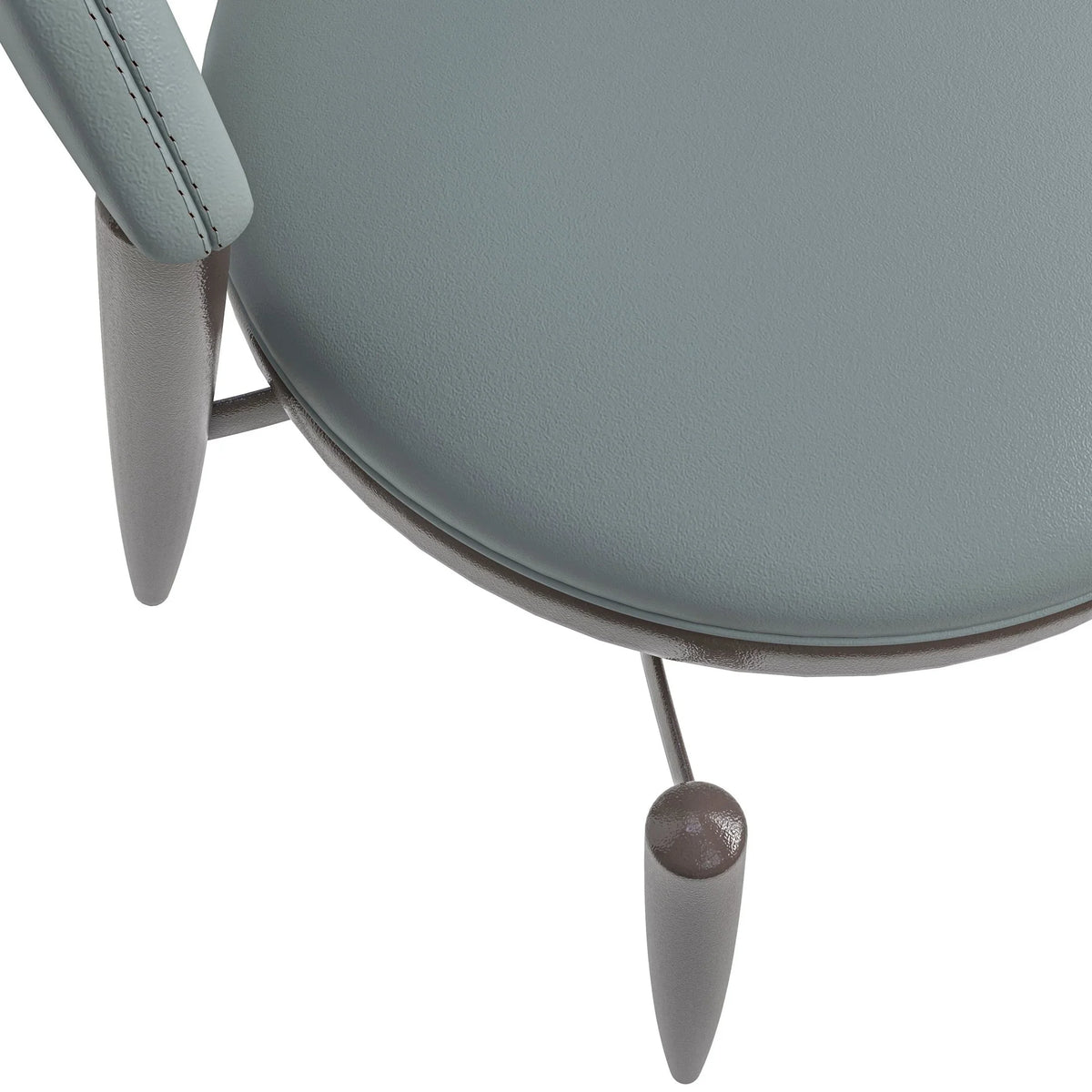 Venice Dining Chair Upholstered Leather in Iron With an Open Curved Back Design - Elax Furniture