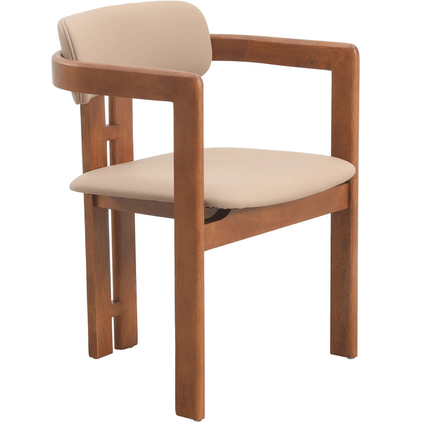 Velo Series Dining Chair with Upholstered Leather and Rubberwood Legs - Elax Furniture