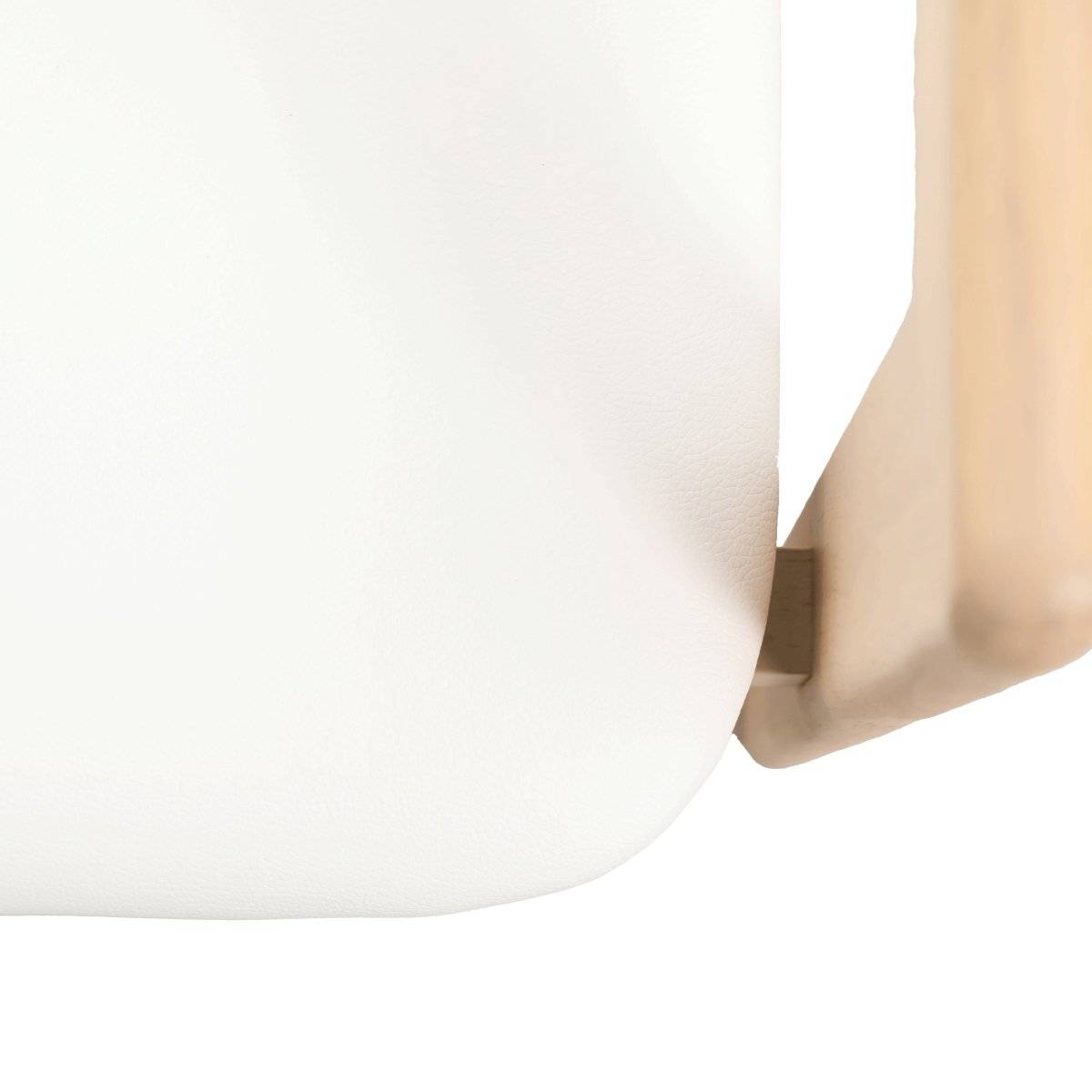 Velo Series Dining Chair with Upholstered Leather and Rubberwood Legs Natural White Dining Chair Leisuremod