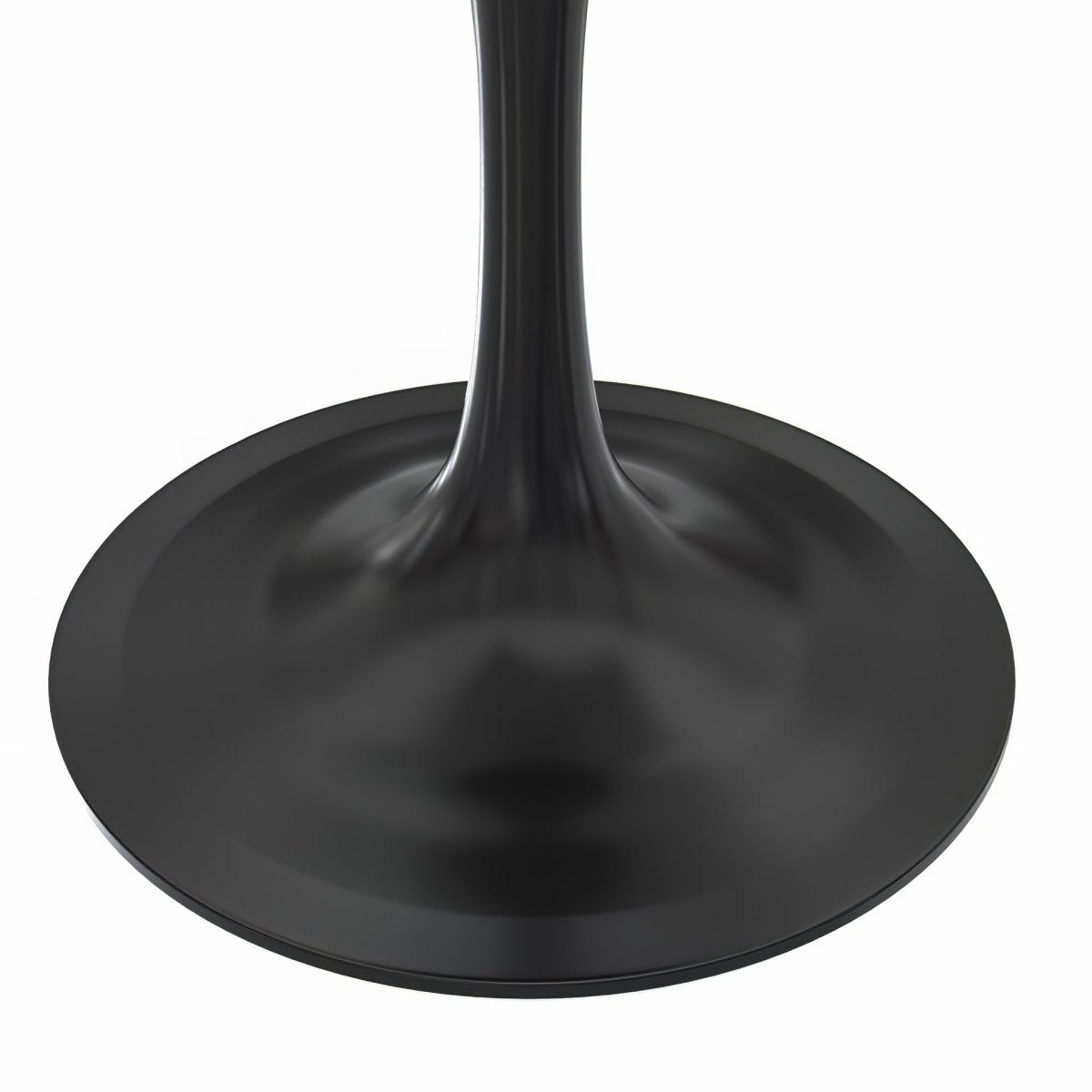 Verve Collection 24"Square Dining Table, Black/White/Brushed Gold Base with MDF Top 27 Inch Black Marbled White Resin Dining Table Leisuremod