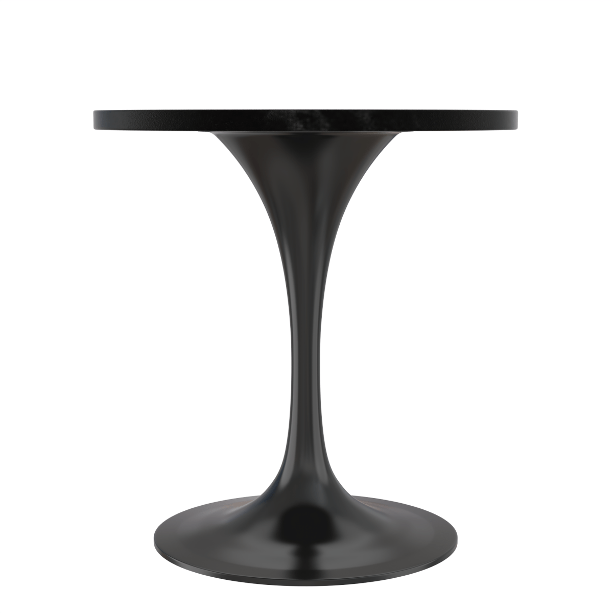 Verve Round Dining Table with MDF/Sintered Stone/Resin Tabletop in Black Stainless Steel Pedestal Base MDF 27 Inch Black Dining Table Leisuremod