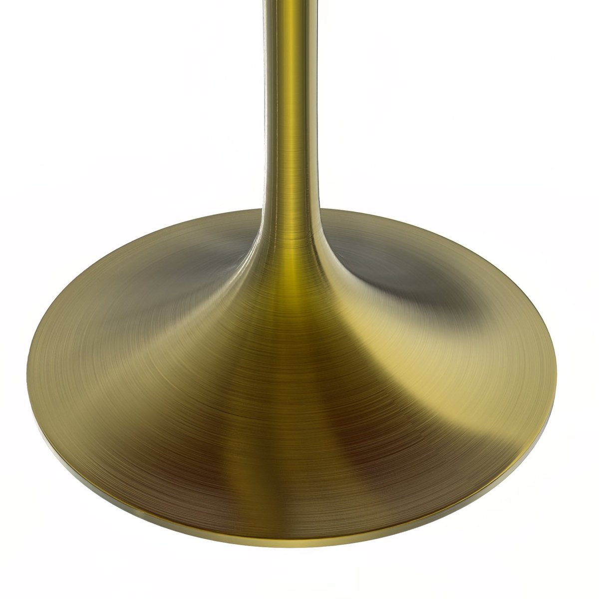 Verve Round Dining Table with MDF/Sintered Stone/Resin Tabletop in Gold Stainless Steel Pedestal Base MDF 48 Inch Cognac Brown Dining Table Leisuremod