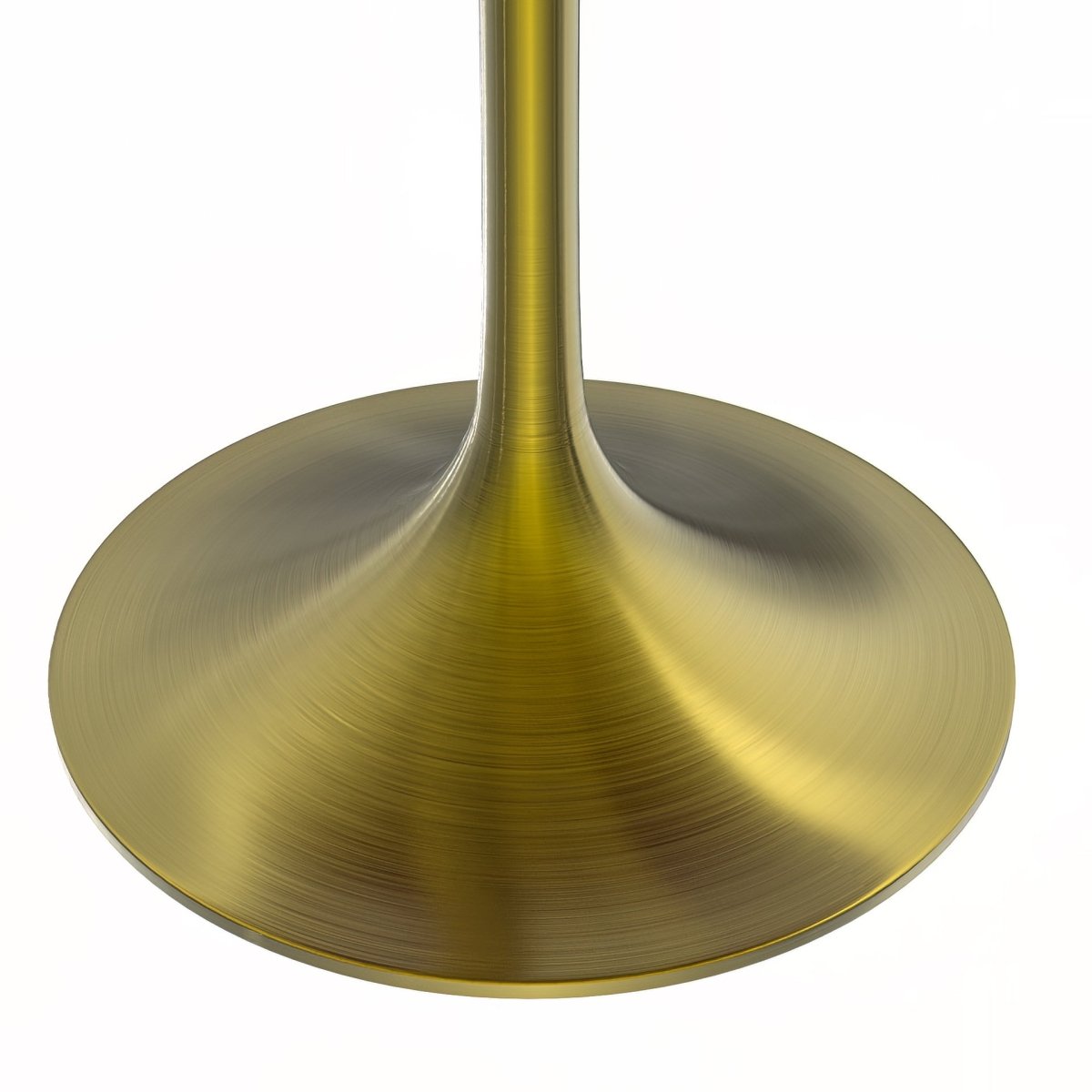 Verve Round Dining Table with MDF/Sintered Stone/Resin Tabletop in Gold Stainless Steel Pedestal Base MDF 36 Inch Cognac Brown Dining Table Leisuremod