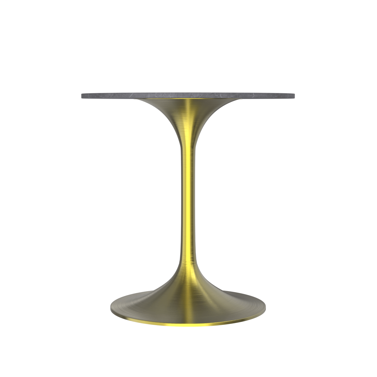 Verve Round Dining Table with MDF/Sintered Stone/Resin Tabletop in Gold Stainless Steel Pedestal Base Sintered Stone 27 Inch Grey Dining Table Leisuremod