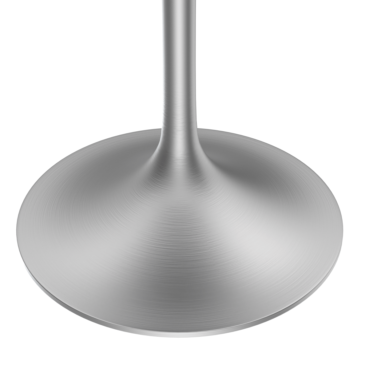 Verve Round Dining Table with MDF/Sintered Stone/Resin Tabletop in Silver Stainless Steel Pedestal Base Sintered Stone 27 Inch Grey Dining Table Leisuremod