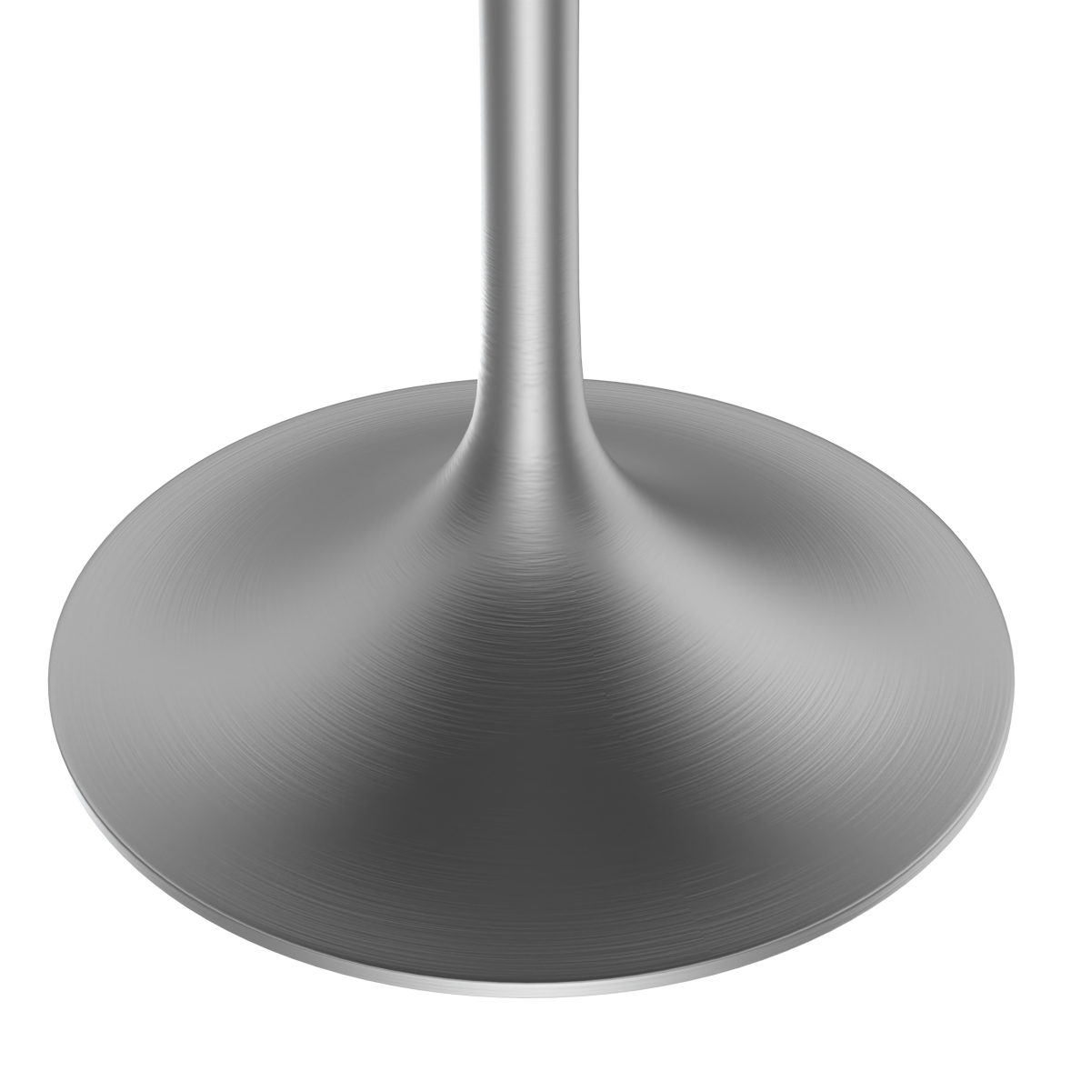 Verve Round Dining Table with MDF/Sintered Stone/Resin Tabletop in Silver Stainless Steel Pedestal Base Sintered Stone 48 Inch Black Stone Dining Table Leisuremod