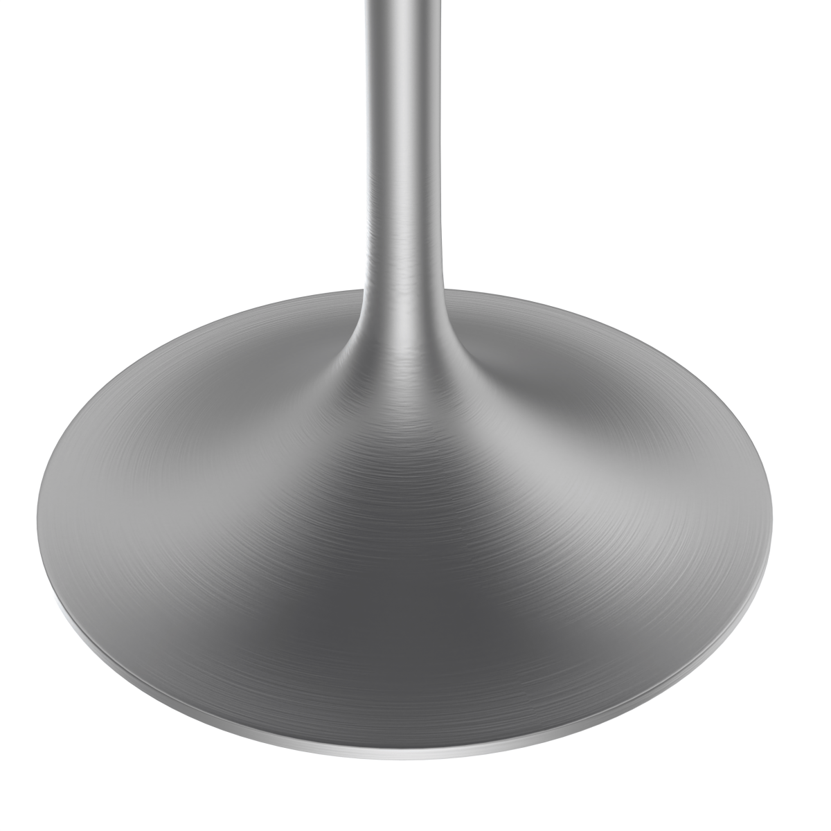 Verve Round Dining Table with MDF/Sintered Stone/Resin Tabletop in Silver Stainless Steel Pedestal Base Sintered Stone 48 Inch Grey Dining Table Leisuremod