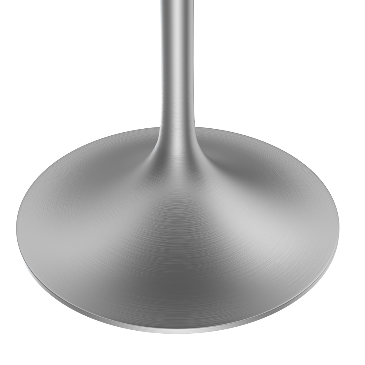 Verve Round Dining Table with MDF/Sintered Stone/Resin Tabletop in Silver Stainless Steel Pedestal Base Sintered Stone 36 Inch Grey Dining Table Leisuremod