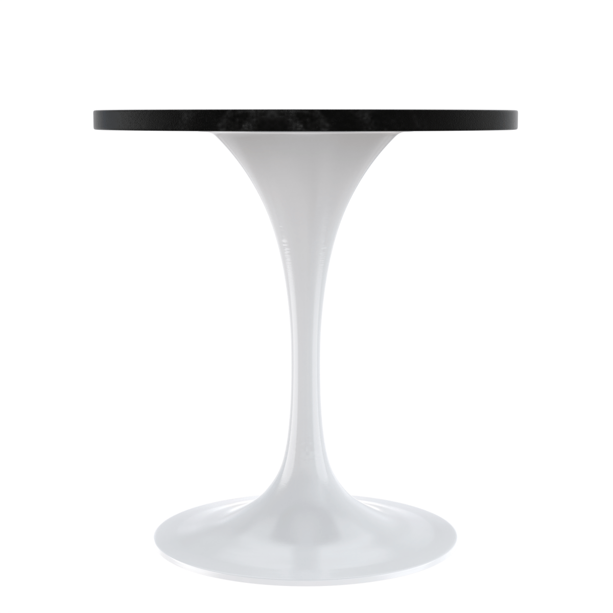 Verve Round Dining Table with MDF/Sintered Stone/Resin Tabletop in White Stainless Steel Pedestal Base MDF 27 Inch Black Dining Table Leisuremod