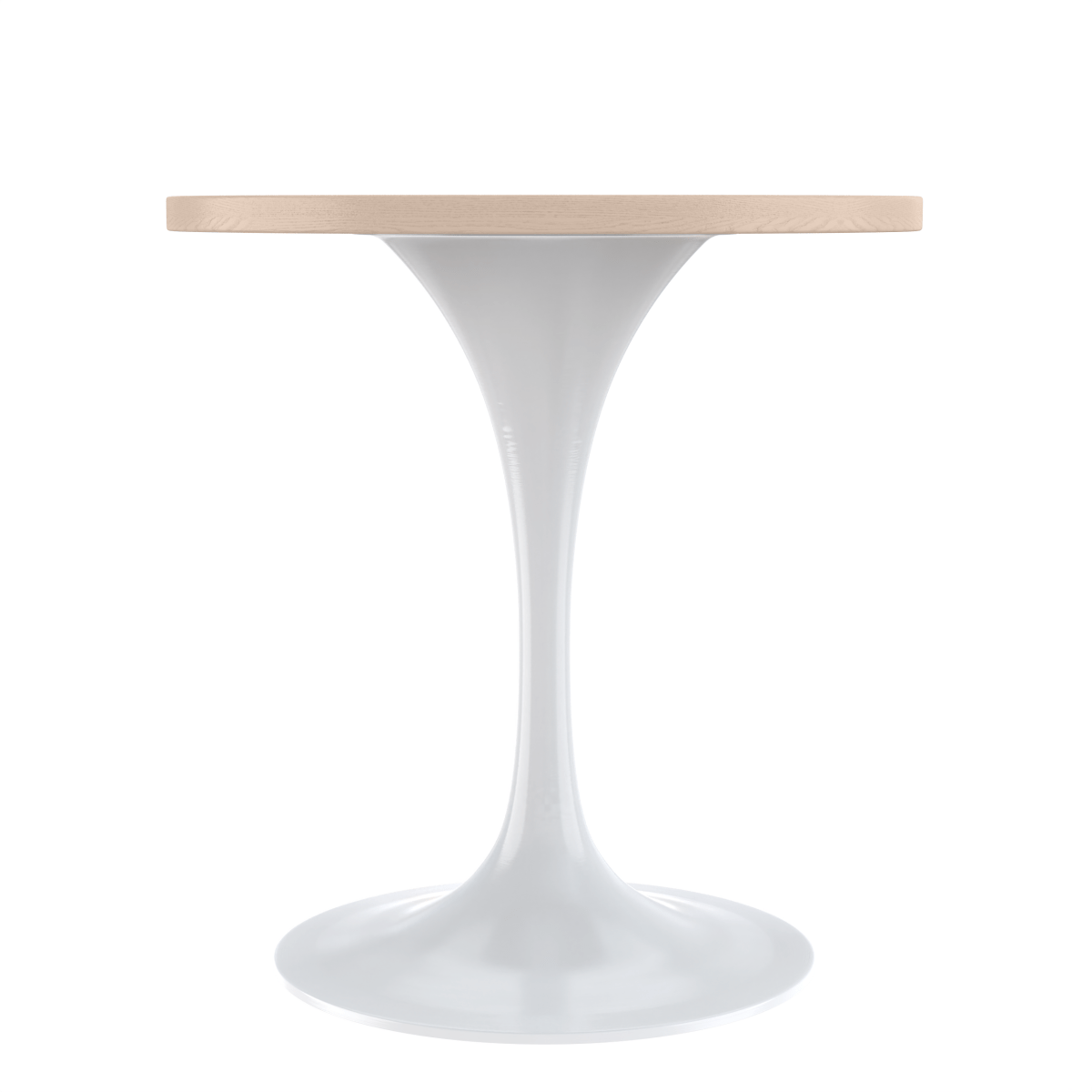 Verve Round Dining Table with MDF/Sintered Stone/Resin Tabletop in White Stainless Steel Pedestal Base MDF 27 Inch Natural Wood Dining Table Leisuremod