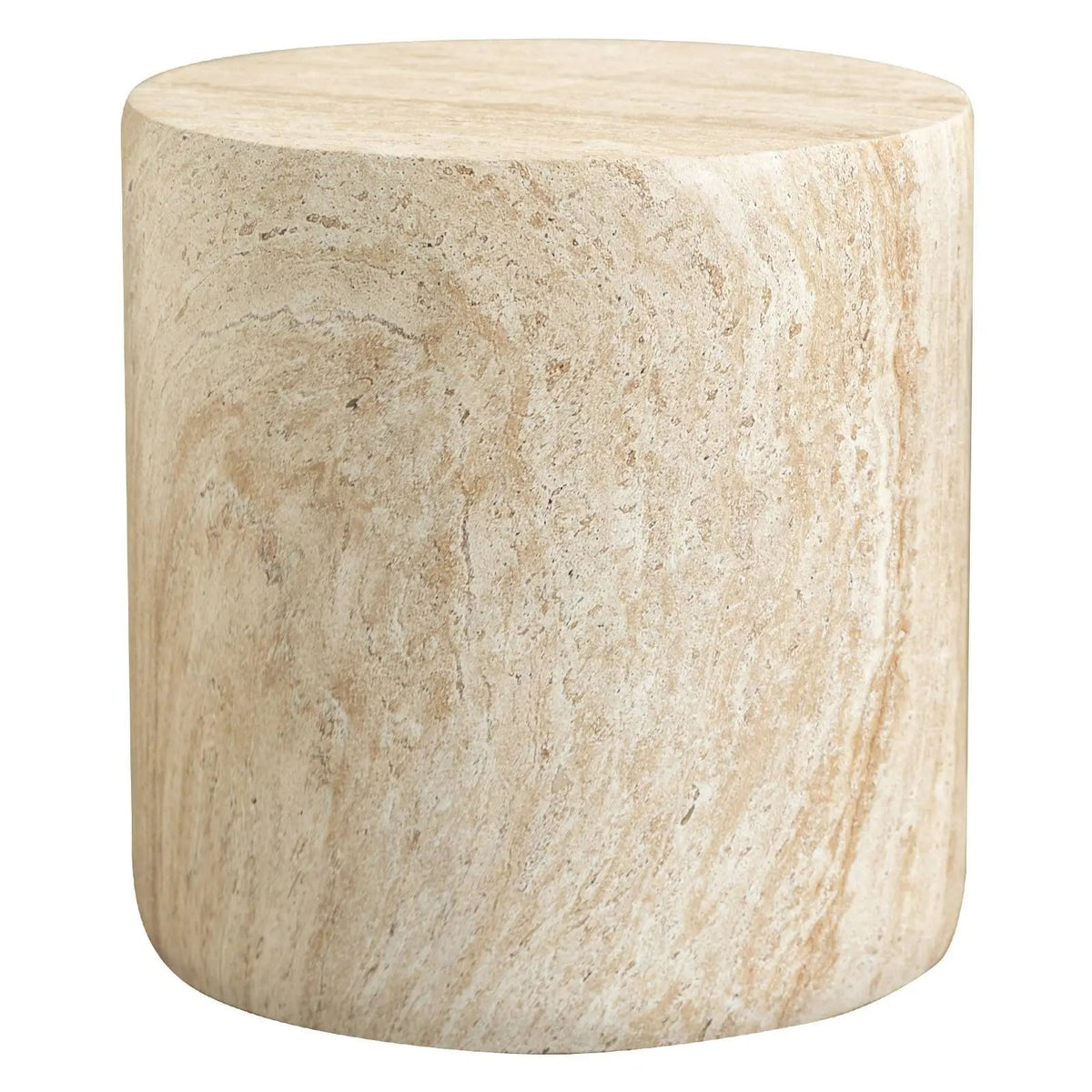 Vintara Round Fiberstone Side Table with Brushed Finish – Indoor & Outdoor Accent Table