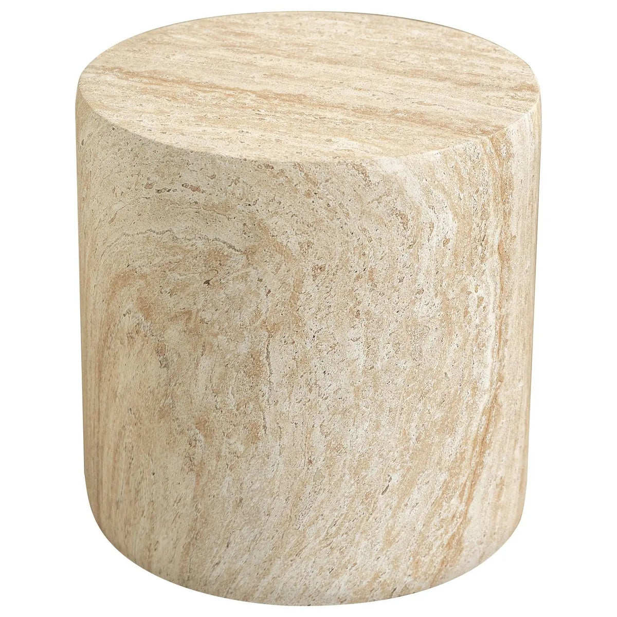 Vintara Round Fiberstone Side Table with Brushed Finish – Indoor & Outdoor Accent Table