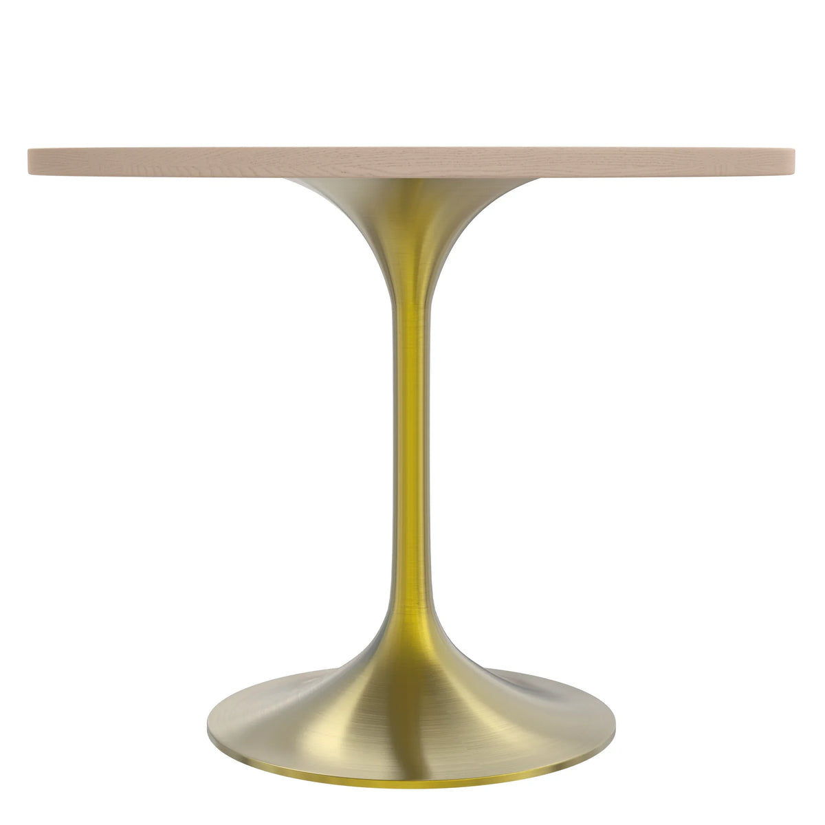 Verve Round Dining Table with MDF/Sintered Stone/Resin Tabletop in Gold Stainless Steel Pedestal Base - Elax Furniture