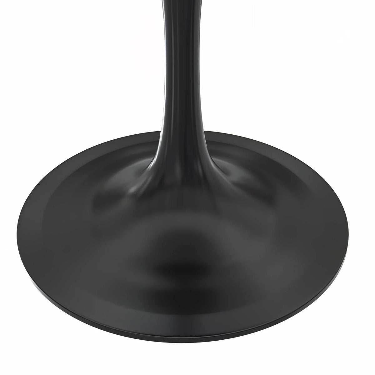 Verve Round Dining Table with MDF/Sintered Stone/Resin Tabletop in Black Stainless Steel Pedestal Base - Elax Furniture