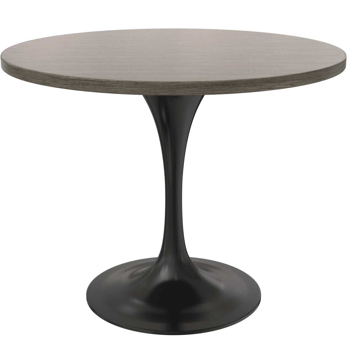 Verve Round Dining Table with MDF/Sintered Stone/Resin Tabletop in Black Stainless Steel Pedestal Base - Elax Furniture
