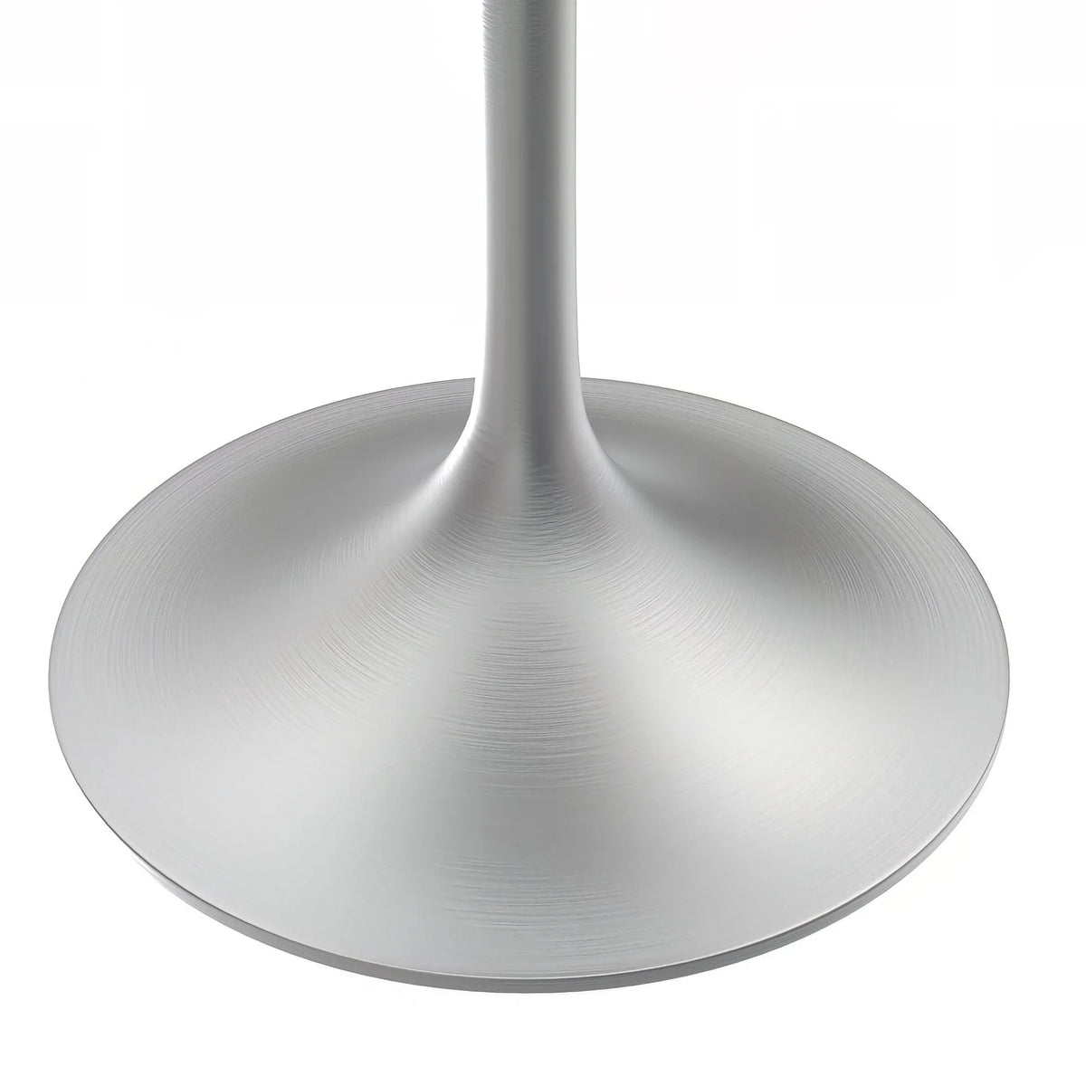 Verve Round Dining Table with MDF/Sintered Stone/Resin Tabletop in Silver Stainless Steel Pedestal Base - Elax Furniture