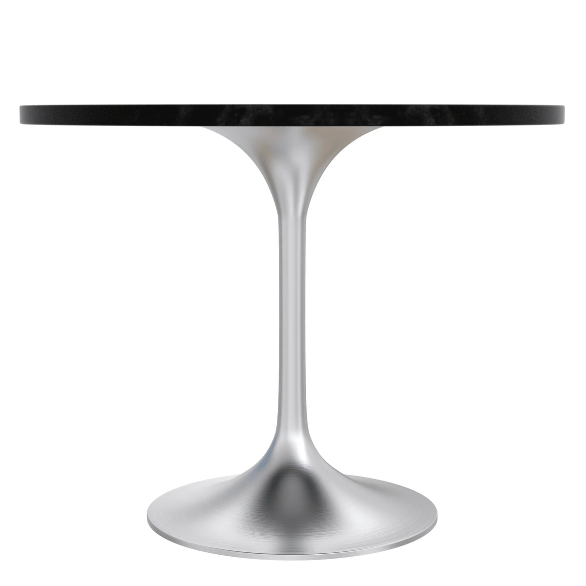 Verve Round Dining Table with MDF/Sintered Stone/Resin Tabletop in Silver Stainless Steel Pedestal Base - Elax Furniture