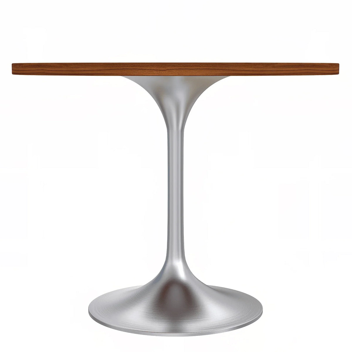 Verve Round Dining Table with MDF/Sintered Stone/Resin Tabletop in Silver Stainless Steel Pedestal Base - Elax Furniture