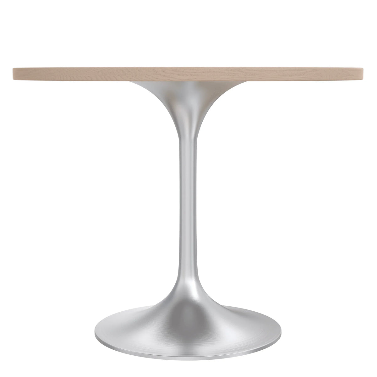 Verve Round Dining Table with MDF/Sintered Stone/Resin Tabletop in Silver Stainless Steel Pedestal Base - Elax Furniture