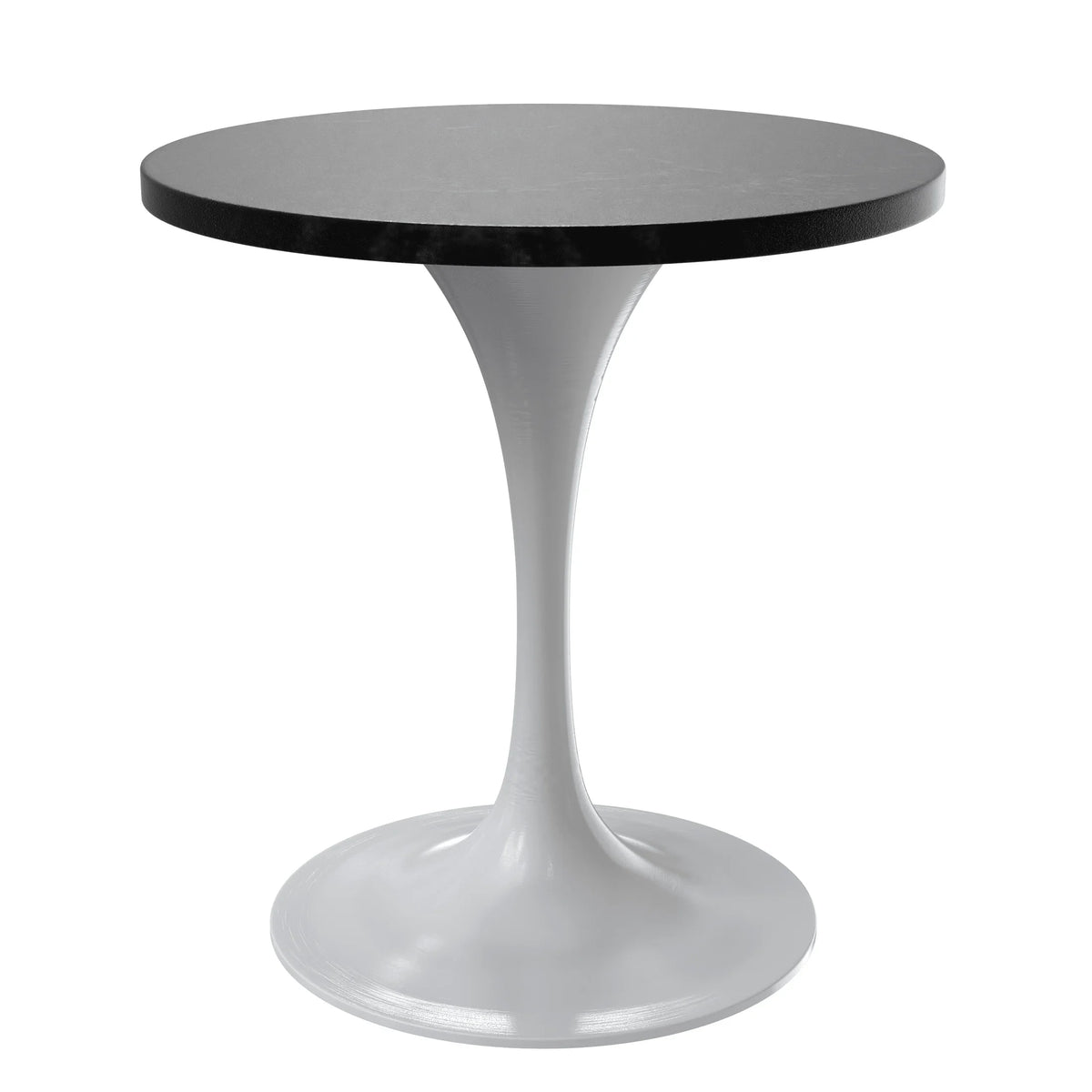 Verve Round Dining Table with MDF/Sintered Stone/Resin Tabletop in White Stainless Steel Pedestal Base - Elax Furniture