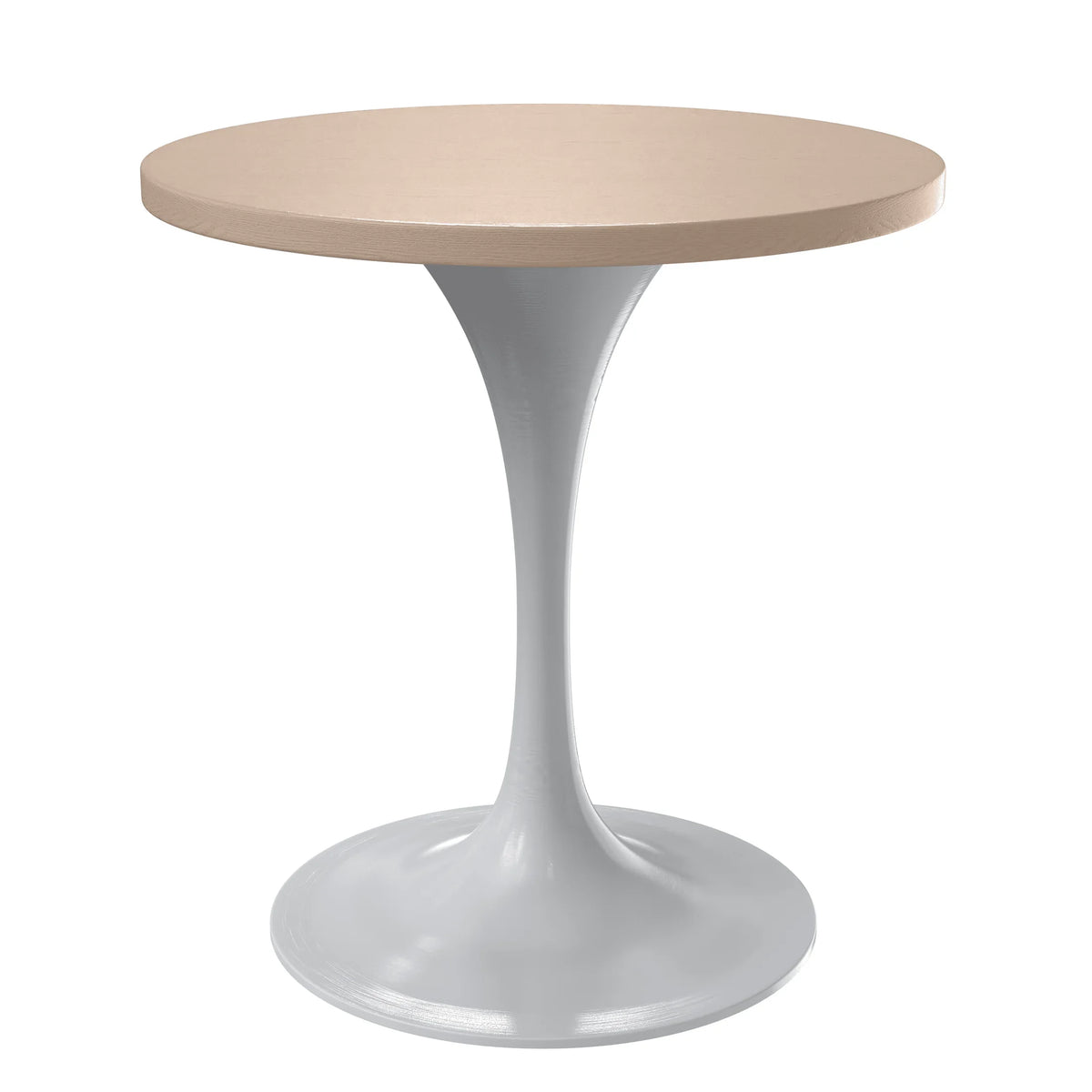 Verve Round Dining Table with MDF/Sintered Stone/Resin Tabletop in White Stainless Steel Pedestal Base - Elax Furniture