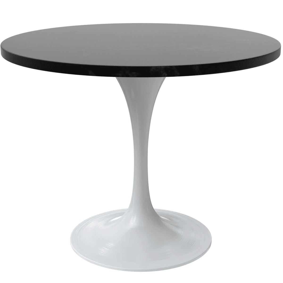 Verve Round Dining Table with MDF/Sintered Stone/Resin Tabletop in White Stainless Steel Pedestal Base - Elax Furniture