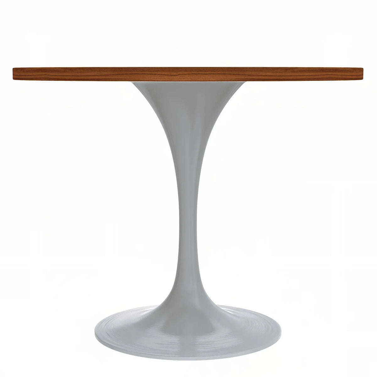 Verve Round Dining Table with MDF/Sintered Stone/Resin Tabletop in White Stainless Steel Pedestal Base - Elax Furniture