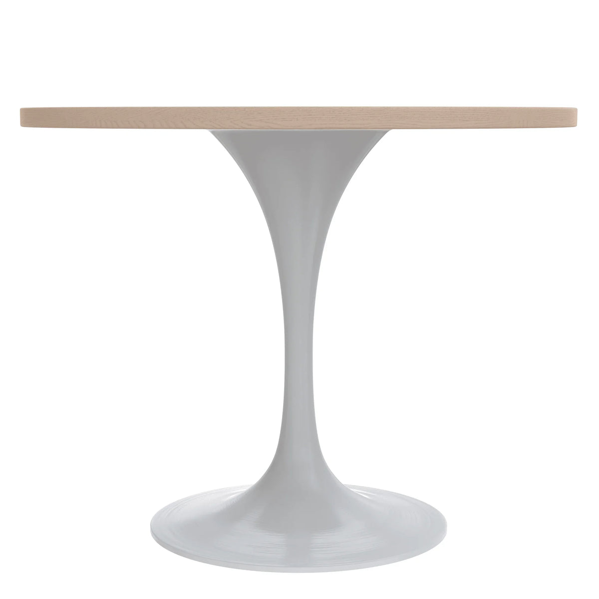 Verve Round Dining Table with MDF/Sintered Stone/Resin Tabletop in White Stainless Steel Pedestal Base - Elax Furniture