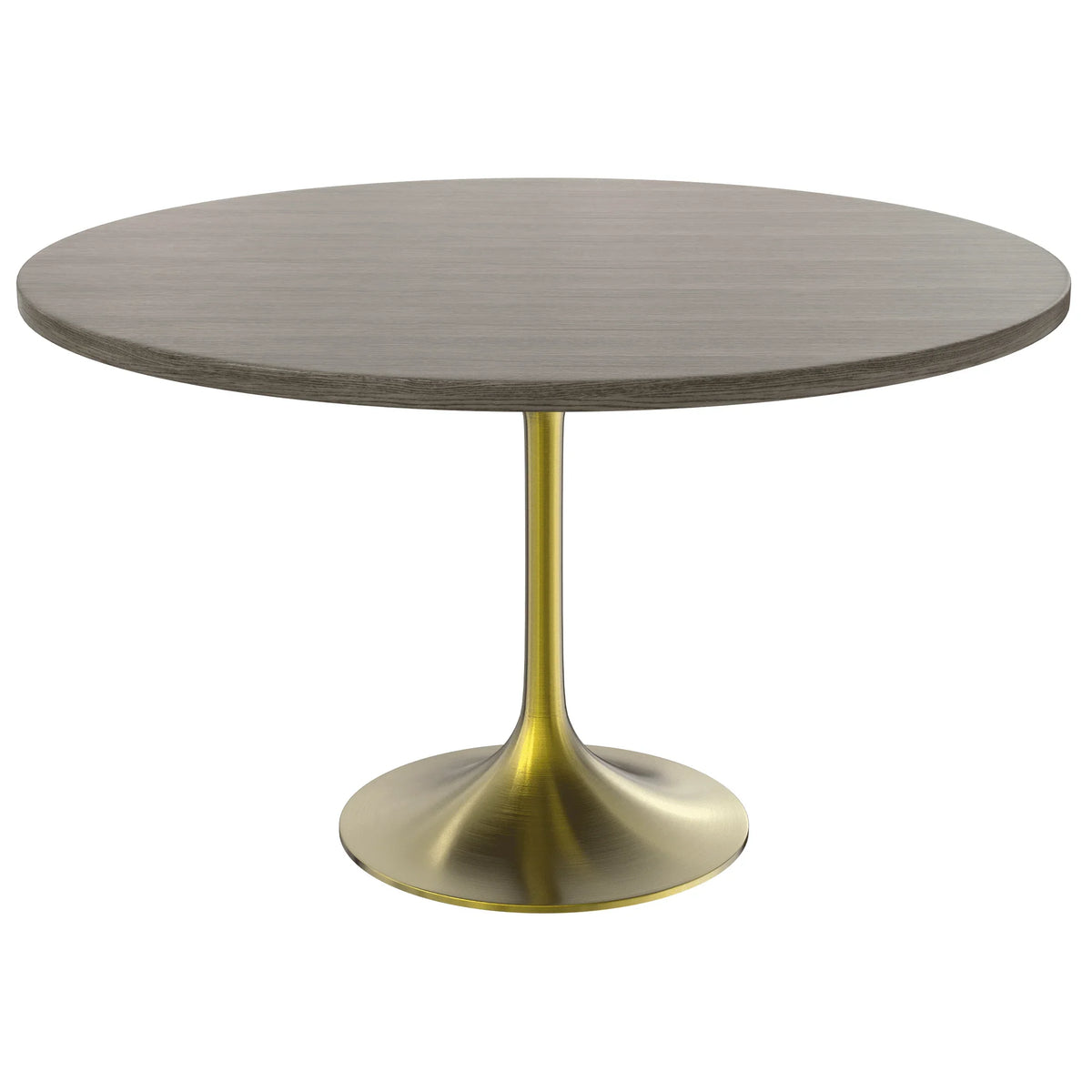 Verve Round Dining Table with MDF/Sintered Stone/Resin Tabletop in Gold Stainless Steel Pedestal Base - Elax Furniture