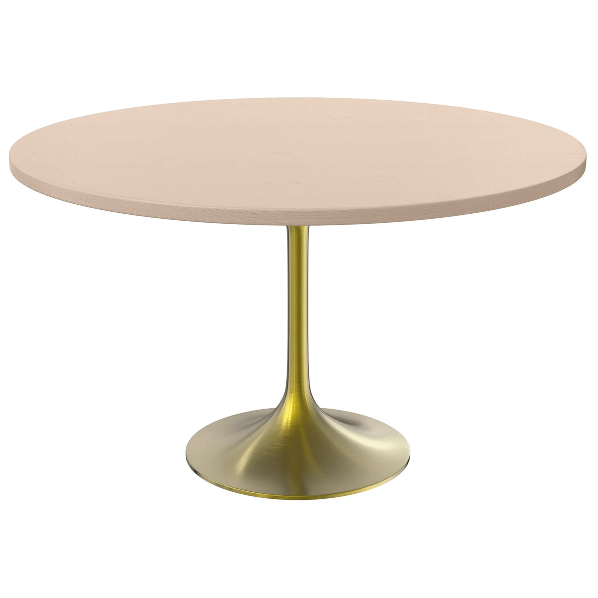 Verve Round Dining Table with MDF/Sintered Stone/Resin Tabletop in Gold Stainless Steel Pedestal Base - Elax Furniture